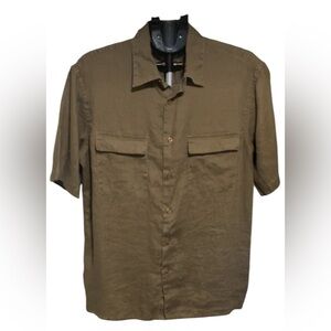 Men's Casual 100% Linen Button Down Shirt